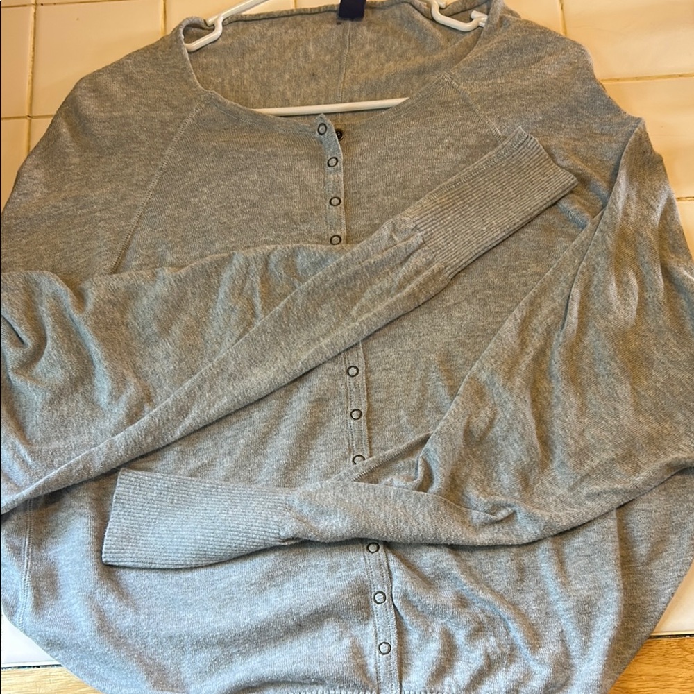 Free People Gray Crew Neck Sweater